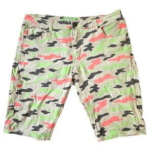 Demolition Mens Camo Shorts Size 40 Multicolor Neon Green Pink Grey 2019